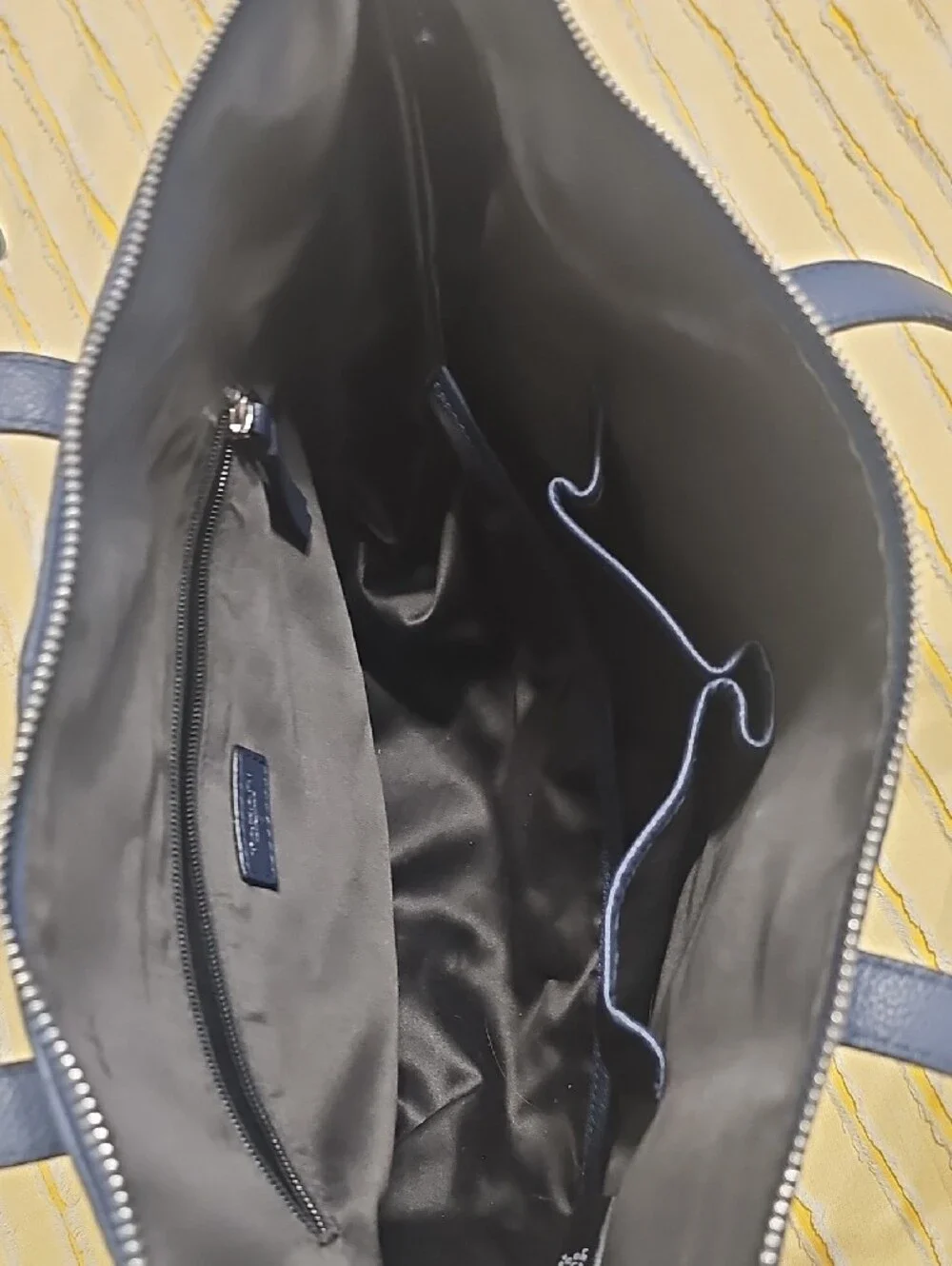 Tahari Black Pebbled Leather Brief Tote